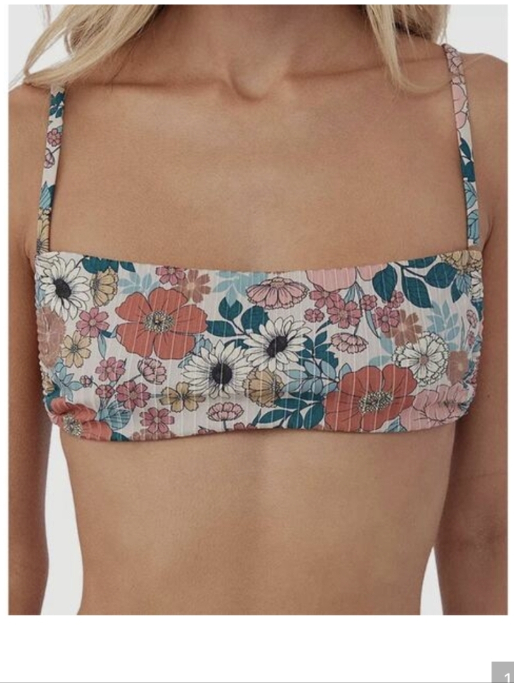 O'Neill Tenley Floral Jupiter Bralette Bikini Top Medium